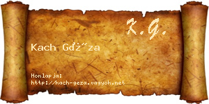 Kach Géza névjegykártya