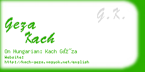 geza kach business card